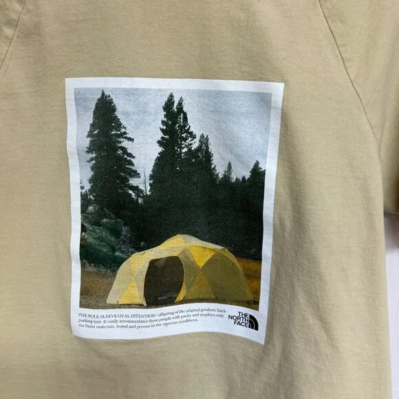 The North Face Women’s Berk Ringer T-Shirt Large Yellow Graphic EUC - Picture 2 of 12